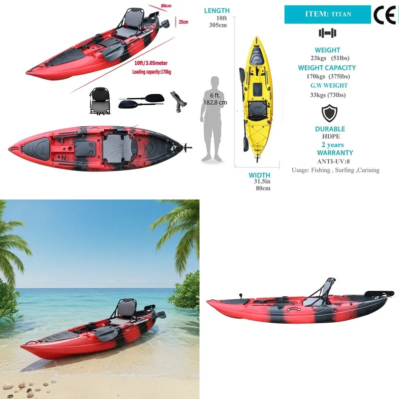 10피트 싱글 시트 낚시용 패들 카약 (전동 모터 장착 - Fishing Kayak Paddle 리뷰 및 가격